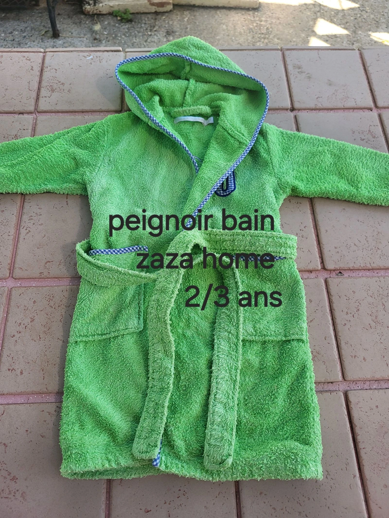 Peignoir bain avec capuche 2/3 ans